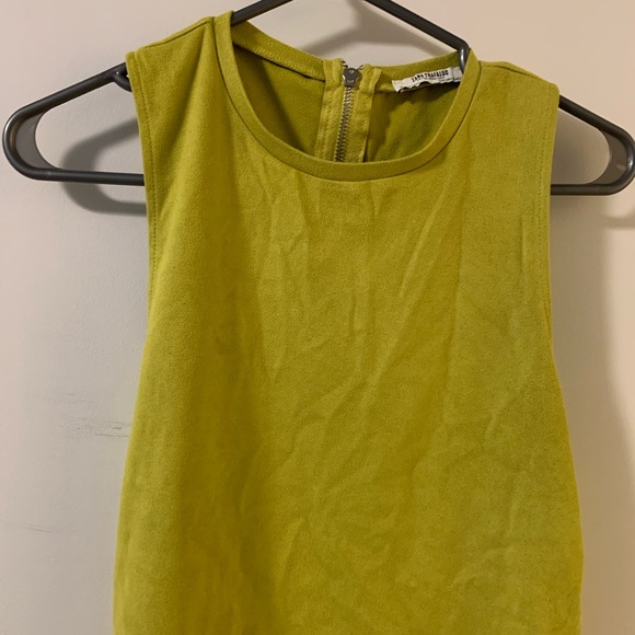 Lime Green Suede Crop Top - S - Picture 4 of 4